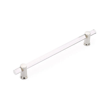 Lumiere Concealed Surface, Appliance Pull, NON-Adjustable Clear Acrylic, Polished Nickel, 12'' cc CS402-PN