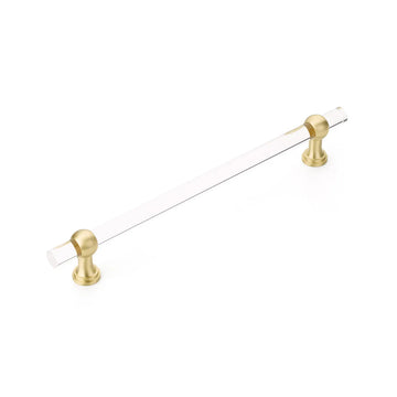 Lumiere Transitional Concealed Surface, Appliance Pull, NON-Adjustable Clear Acrylic, Satin Brass, 12'' cc CS412-SB