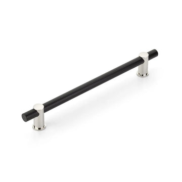 Foncé Concealed Surface, Appliance Pull, NON-Adjustable, Matte Black bar/Polished Nickel stems, 12'' cc CS422-MB/PN