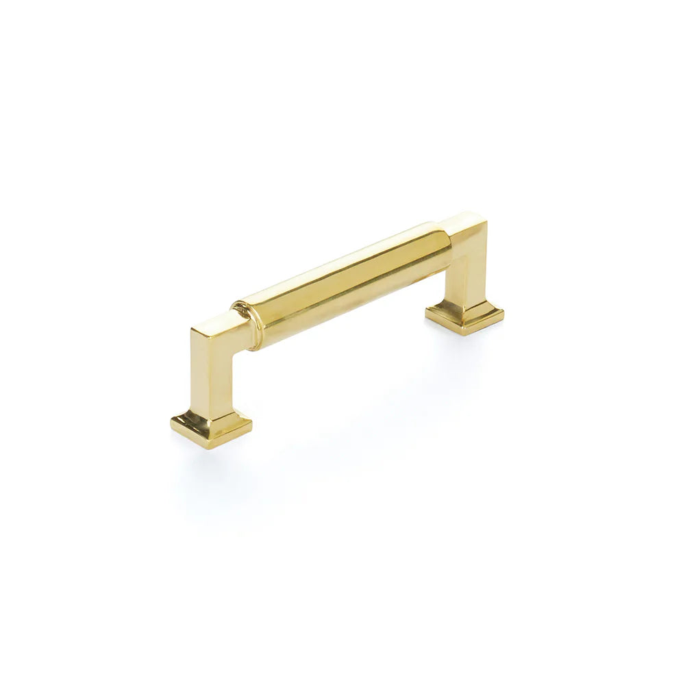 Haniburton Pull, Unlacquered Brass, 3-1/2'' cc 477-UNBR