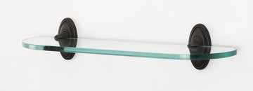 Classic Traditional Bath 18'' Glass Shelf w/Brackets A8050-18-CHBRZ