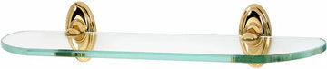 Classic Traditional Bath 18'' Glass Shelf w/Brackets A8050-18-PB