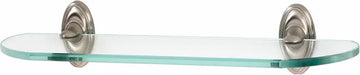 Classic Traditional Bath 18'' Glass Shelf w/Brackets A8050-18-SN