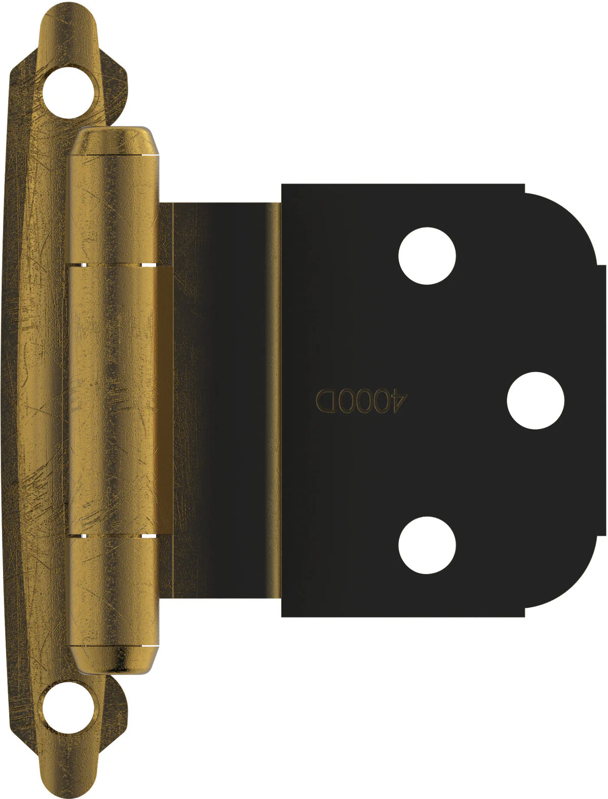 Functional Hardware 3/8'' Inset Self Closing Face Mount Antique Brass Cabinet Hinge - 1 Pair BPR7628AE