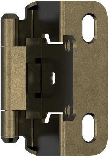 Functional Hardware 1/2'' Overlay Self Closing Partial Wrap Cabinet Hinge - 1 Pair BPR7550