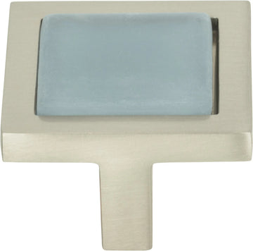 Spa Blue Square Knob 1 3/8''