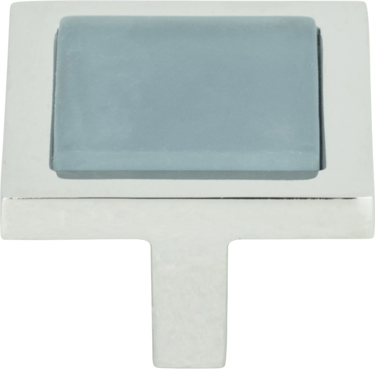 Spa Blue Square Knob 1 3/8'' Polished Chrome 230-BLU-CH