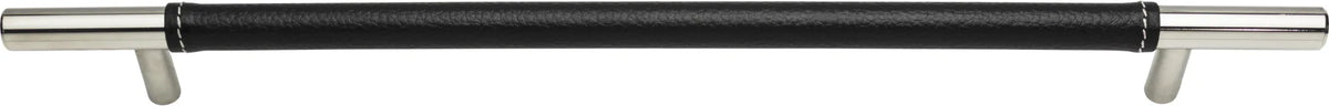 Zanzibar Black Leather Pull 11 5/16'' cc Polished Chrome 282-BL-CH