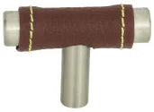 Zanzibar Brown Leather Knob 1 7/8''