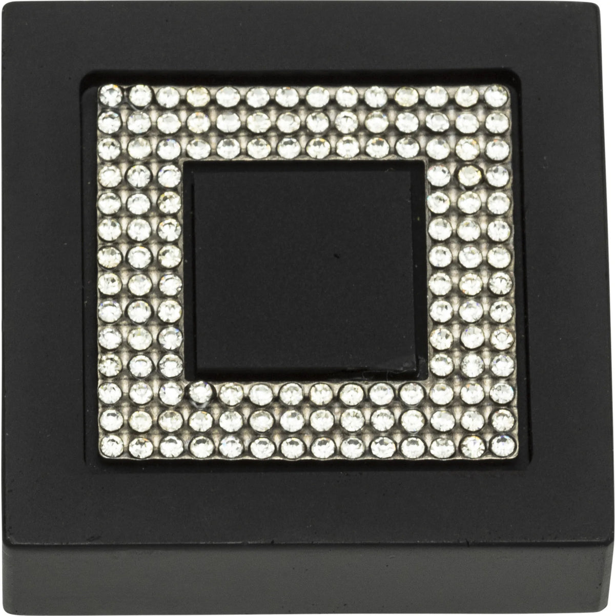Crystal Square Inset Knob 1 3/8'' Matte Black 3192-BL