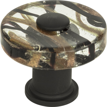 Dream Glass Milky Way Glass Round Knob 1 1/2'' Aged Bronze 3206-O