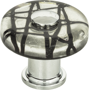 Dream Glass Eclipse Glass Round Knob 1 1/2'' Polished Chrome 3208-CH