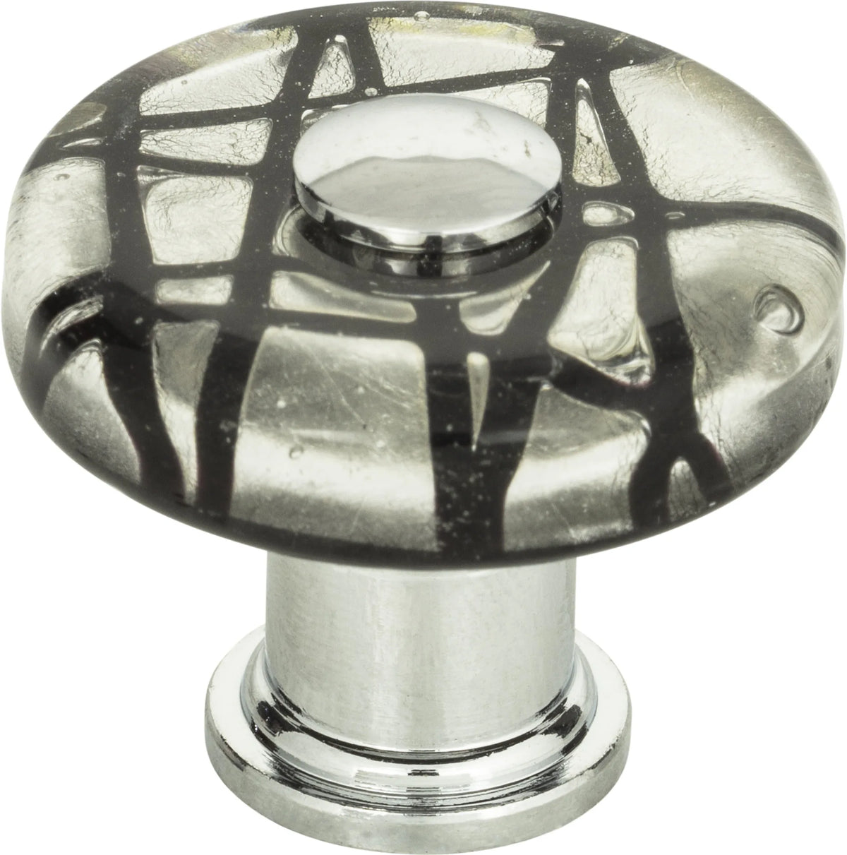 Dream Glass Eclipse Glass Round Knob 1 1/2'' Polished Chrome 3208-CH