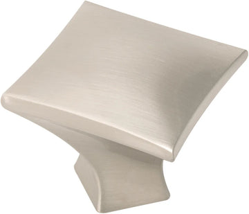 Twist Collection Knob 1-1/4'' Square Satin Nickel Finish H076014-SN