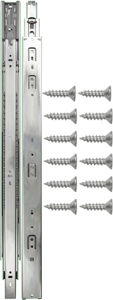 Drawer Slide Side Mount Soft Close Full Extension 24'' Cadmium Finish P1055/24-2C