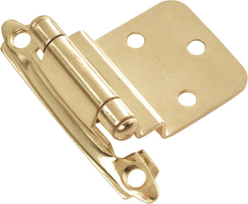 Hinge 3/8'' Inset Surface Face Frame Self-Close Polished Brass Finish P143-3