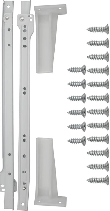 Drawer Slides Drawer Slide Bottom Mount 3/4 Extension 18'' White Finish P1700/18-W