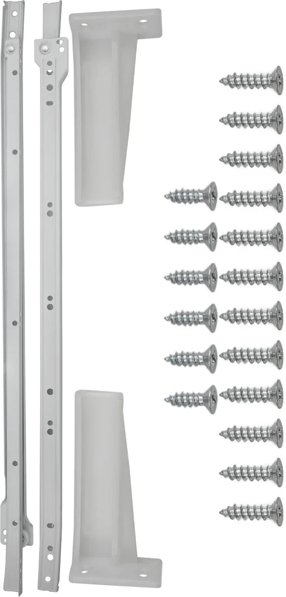 Drawer Slides Drawer Slide Bottom Mount 3/4 Extension 24'' White Finish P1700/24-W