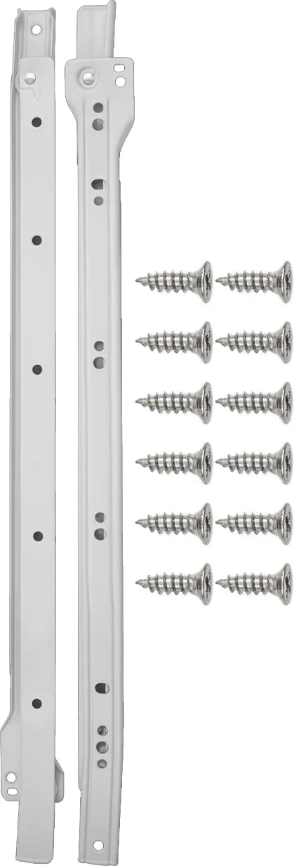 Drawer Slides Drawer Slide Side Mount 3/4 Extension 16'' White Finish P1750/16-W