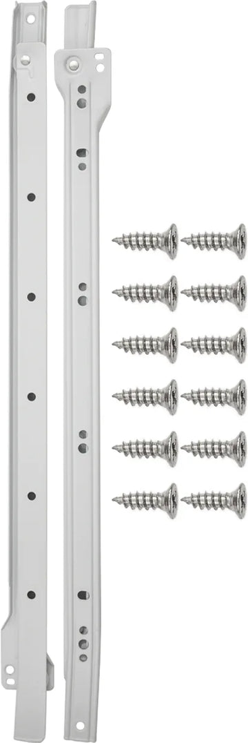 Drawer Slides Drawer Slide Side Mount 3/4 Extension 18'' White Finish P1750/18-W