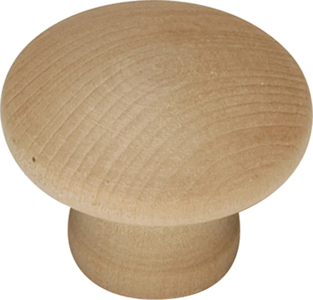 Natural Woodcraft Collection Knob 1-1/4'' Diameter Unfinished Wood Finish P184-UW