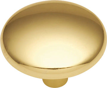 Metropolis Collection Knob 1-3/16'' Diameter Polished Brass Finish P214-3