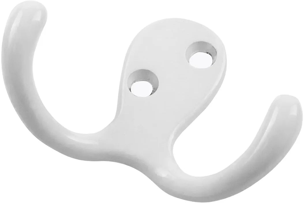 Hooks Collection Utility Hook Double 3/8'' cc White Finish P27115-W
