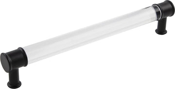 Midway Collection Pull 7-9/16'' cc Crysacrylic with Matte Black Finish P3703-CAMB