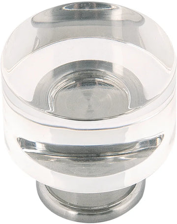 Midway Collection Knob 1-1/4'' Diameter Crysacrylic with Satin Nickel Finish P3709-CASN
