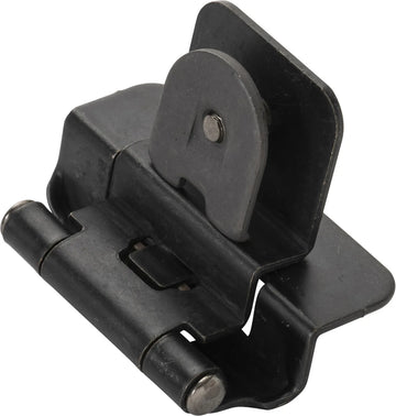 Hinge Double Demountable 3/8'' Inset 1/4'' Overlay Black Iron Finish P5312-BI