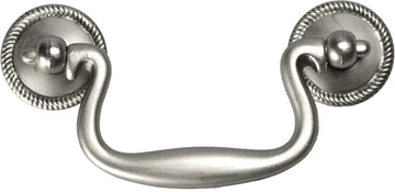 Manor House Collection Rosette Backplate Pull 3'' cc Silver Stone Finish P8049-ST