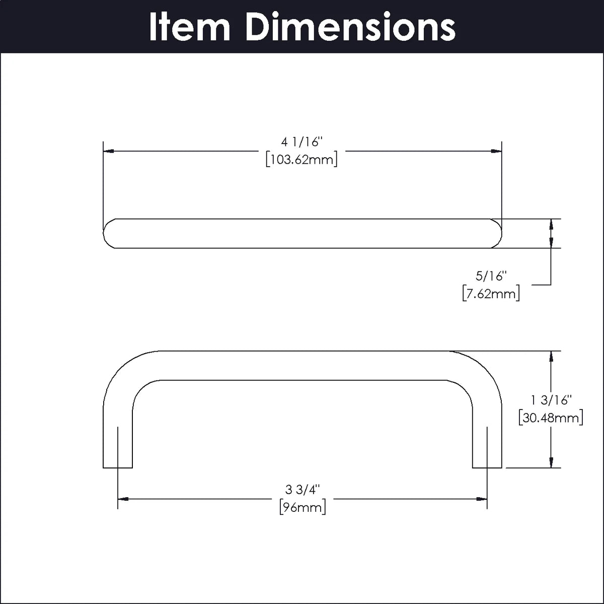 Wire Pulls Collection Pull 3-3/4'' cc Satin Nickel Finish PW596-SN