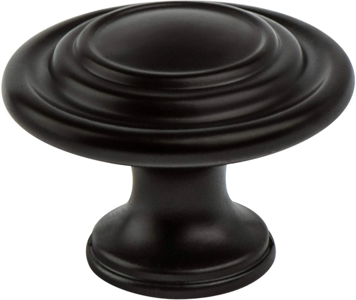 Traditional Advantage Four Matte Black Ringed Knob 0935-155-P