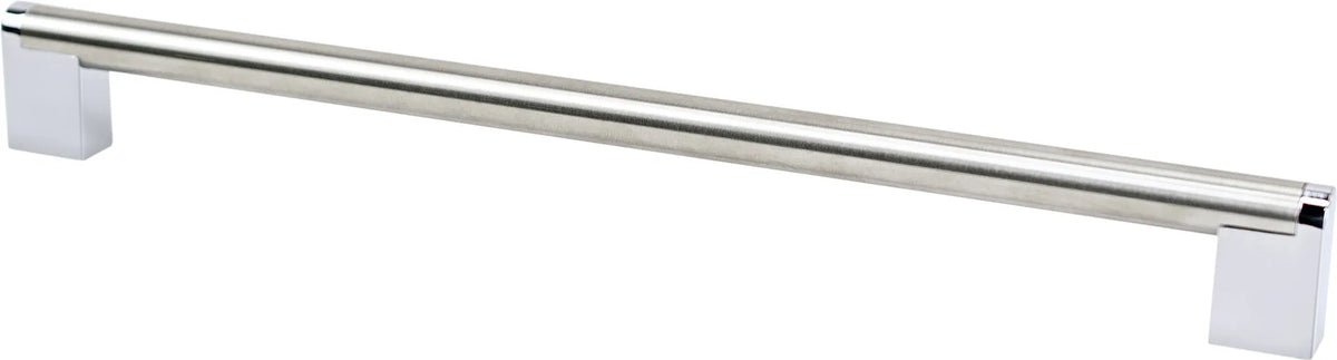 Studio Remix 12 inch CC Brushed Nickel and Polished Chrome Appliance Pull 2198-9BPN26-P