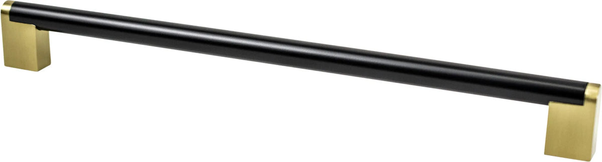 Studio Remix 12 inch CC Matte Black and Modern Brushed Gold Appliance Pull 2202-955MDB-P