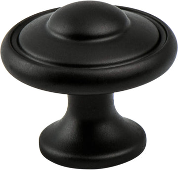 Euro Traditions Matte Black Knob 2927-155-P
