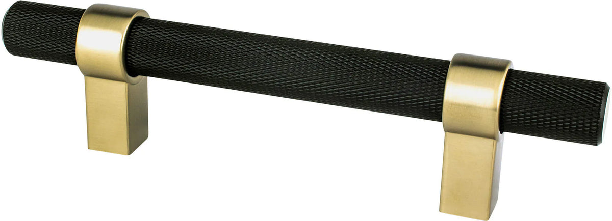 Radial Reign 96mm CC Matte Black Bar and Modern Brushed Gold Posts Pull 5055-455MDB-P