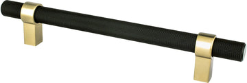Radial Reign 160mm CC Matte Black Bar and Modern Brushed Gold Posts Pull 5057-455MDB-P