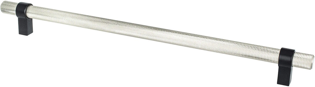Radial Reign 12'' CC Brushed Nickel Bar and Matte Black Posts Appliance Pull 5071-4BPN55-P