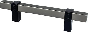 Rivet Rebel 96mm CC Slate Bar and Matte Black Posts Pull 5127-4SLT55-P