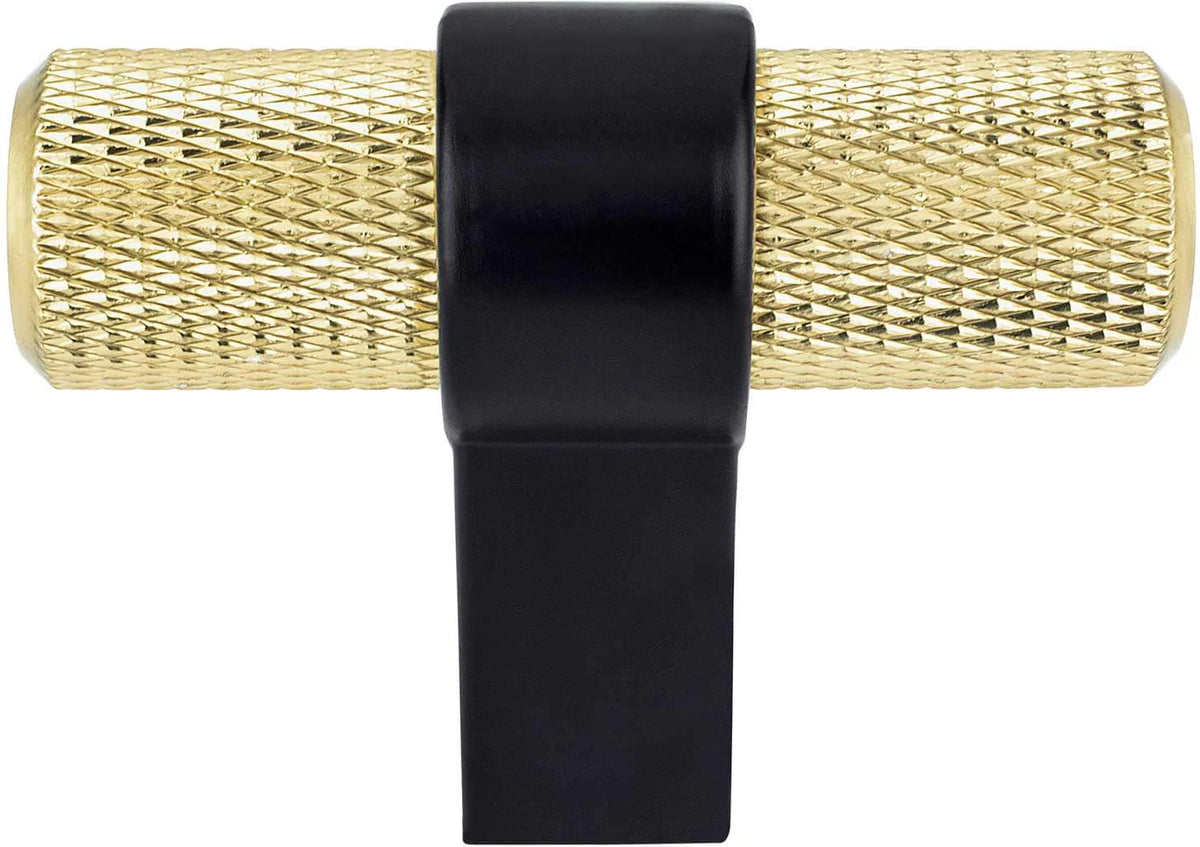Radial Reign Modern Brushed Gold Bar and Matte Black Post Knob 5141-4MDB55-P