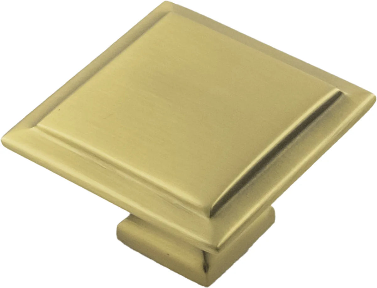 Studio II Collection Knob 1-1/2'' Square Brushed Golden Brass Finish B055577-BGB