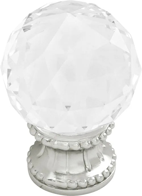 Chautauqua Collection Knob 1-3/8'' diam Glass with Polished Nickel Finish B074589-GL14