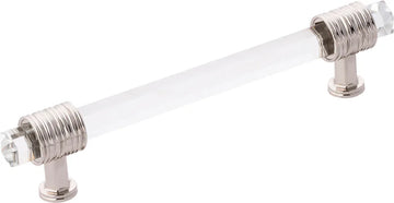 Chrysalis Collection Pull 5-1/16'' cc Polished Nickel with Glass Finish B076307GL-14
