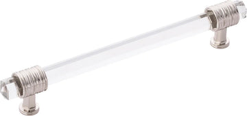Chrysalis Collection Pull 6-5/16'' cc Polished Nickel with Glass Finish B076308GL-14