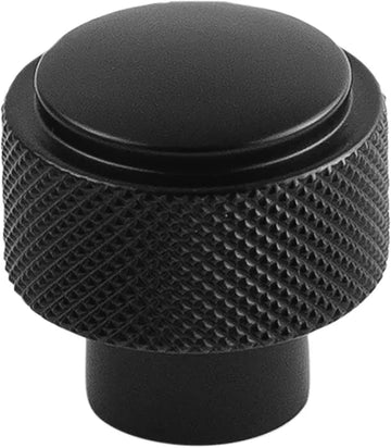 Verge Collection Knob 1-3/16'' diam Matte Black Finish B076865-MB