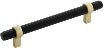 Sinclaire Collection Pull 5-1/16'' cc Matte Black & Brushed Golden Brass Finish B076890-MBBGB
