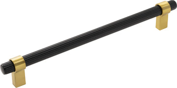 Sinclaire Collection Appliance Pull 12'' cc Matte Black & Brushed Golden Brass Finish B077113-MBBGB