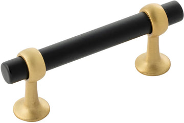 Ostia Collection Pull 3'' cc Matte Black and Brushed Golden Brass Finish B077522-MBBGB