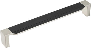 Fuse Collection Appliance Pull 12'' cc Satin Nickel with Black Wood Finish B079354WB-SN